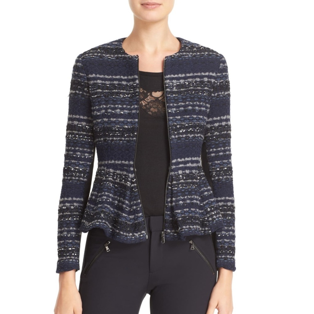 Rebecca Taylor metallic tweed peplum jacket